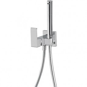 Tres Cuadro-Tres bateria podtynkowa do bidetu lub WC z zestawem prysznicowym chrom - 451346_O1
