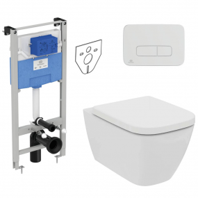 Ideal Standard i.life S Zestaw Stelaż podtynkowy z miską WC wiszącą bezrant i deską w/o(T459201+T473701+R020467)
