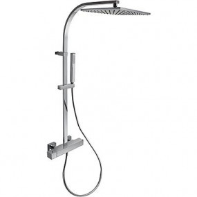 Tres Cuadro-Tres kompletny zestaw prysznicowy natynkowy termostatyczny deszczownica 300x300 mm chrom - 5445_O1
