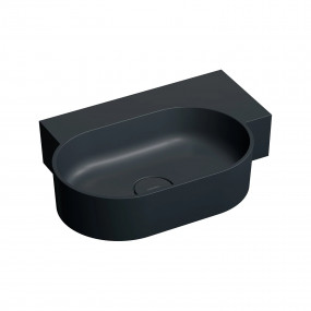 Omnires Ovo M+ Umywalka Nablatowa/Wisząca - Prawa, 55 X 38 Cm black lava mat
