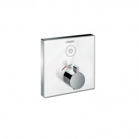 Hansgrohe ShowerSelect Glass bateria prysznicowa podtynkowa termostatyczna element zewnętrzny biały/chrom - 572376_O1