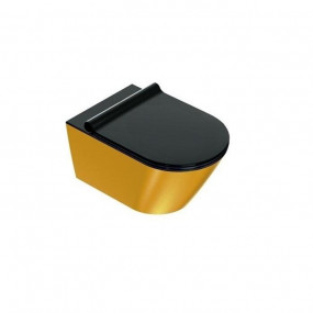 Catalano Zero miska WC wisząca 55 NewFlush bezrantowa +śruby moc. (5KFST00) czarny/złoty - 786476_O1