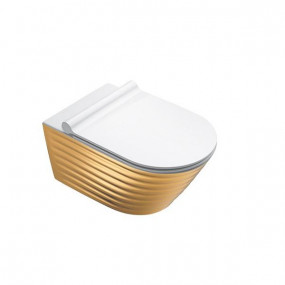 Catalano Classy 55 Miska Wc wisząca NewFlush 35x55 +śruby mocujące (5KFST00) biała/złoty - 786681_O1