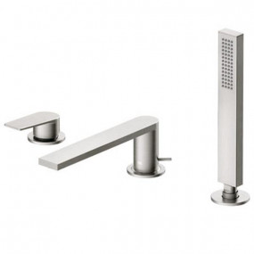 Tres Project bateria wannowa stojąca 3-otworowa kompletna stalowy - 741233_O1