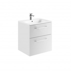 Koło Nova Pro Premium Zestaw umywalka z niskim rantem 60cm + szafka 2 szuflady, kolor biały połysk - 818880_O1