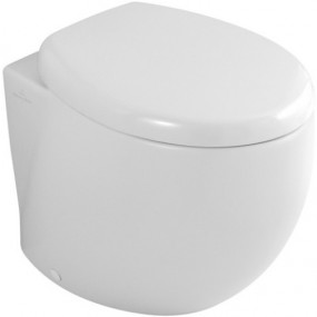 Villeroy & Boch Aveo miska WC stojąca lejowa, 410 x 560 mm, odplyw poziomy, do montazu blisko sciany, Star White CeramicplusO1
