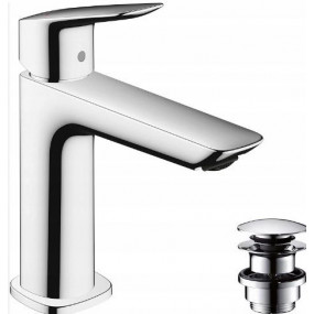 Hansgrohe Logis Jednouchwytowa bateria umywalkowa 110 Fine z kompletem odpływowym Push-Open Chrom - 858905_O1