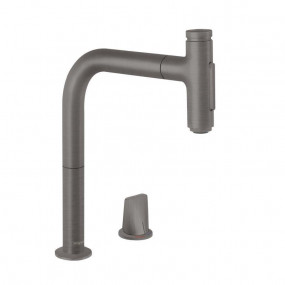 Hansgrohe Metris Select M71 2-otworowa bateria kuchenna jednouchwytowa, z w/w i sBox czarny chrom szczotkowany - 819278_O1