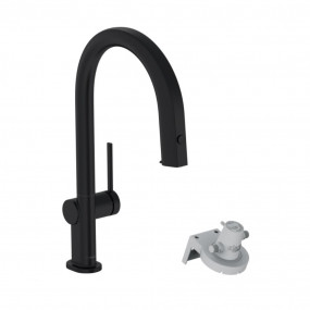 Hansgrohe Aqittura M91 FilterSystem 210 Bateria zlewozmywakowa, kuchenna z wyciąganą wylewką, sBox, M czarny matowy - 846310_O1