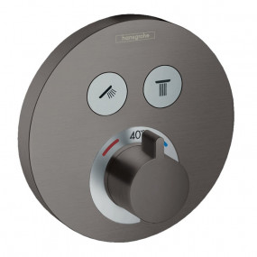 Hansgrohe ShowerSelect S Bateria termostat do 2 odbiorników montaż podtynkowy el. zewn. Czarny Chrom Szczotkowany