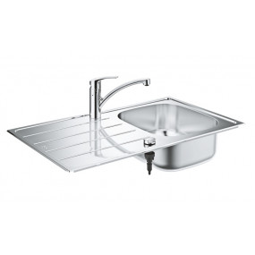 Grohe K200 zlewozmywak z ociekaczem ze stali szlachetnej z baterią kuchenną Eurosmart
