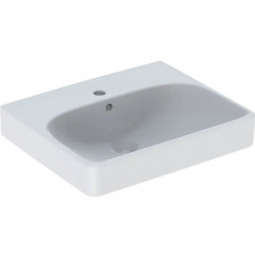 Geberit Smyle Square Umywalka kompaktowa, B50cm, H16cm, T41cm, z przelewem, z otworem na baterię, KeraTect