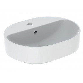 Geberit Variform Umywalka stawiana na blat, eliptyczna, B60cm, H15.8cm, T45cm, bez przelewu, z otworem na baterię, KeraTect