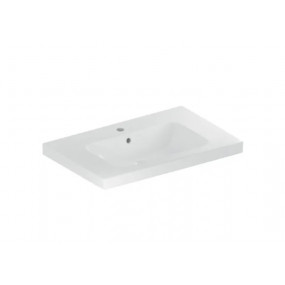 Geberit iCon Light Umywalka, B90cm, H16cm, T48cm, bez przelewu, bez otworu na baterię, z powierzchnią odkładczą, KeraTect