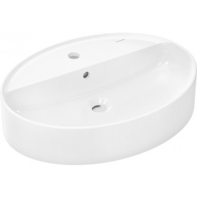 Hansgrohe Xuniva D Umywalka nablatowa 600/450 1/o na bat. z przelewem SmartClean biały
