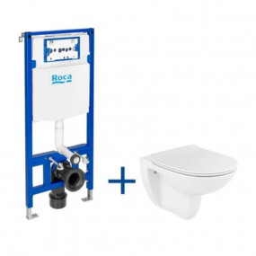Roca Duplo One zestaw miska WC wisząca Debba Round + deska wolnoopadającą slim - 819410_O1