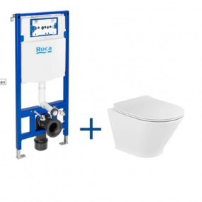 Roca zestaw Duplo One + Gap Round compacto rimless z deską slim - 819414_O1