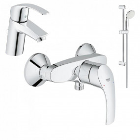 Grohe Eurosmart Zestaw baterii umywalkowa prysznicowa (33265002+33555002+27598001) chrom - 460960_O1