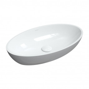 Omnires Siena Umywalka Nablatowa Marble+, 60X35Cm, Biały/Szary Połysk - 844433_O1