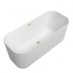 Villeroy & Boch Finion Wanna wolnostojąca z podświetleniem LED, pierścień ozdobny w wykończeniu złotym 170x70 cm biała - 766387_O1