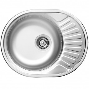Deante Twist zlewozmywak 1-komorowy z ociekaczem odpływ 3.5", satyna - 553745_O1