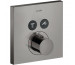 Axor Bateria prysznicowa termostatyczna ShowerSelect Square do 2 odbiorników, montaż podtynkowy, element zewnętrzny czarny chrom polerowany - 844320_O1