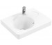 Villeroy & Boch Joyce Umywalka mała meblowa z otworem pod armaturę i dozownik mydła 650 x 490 mm, z powierzchnią na appsy, Star White CeramicplusO1