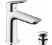 Hansgrohe Logis Jednouchwytowa bateria umywalkowa 110 Fine z kompletem odpływowym Push-Open Chrom - 858905_O1