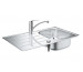 Grohe K200 zlewozmywak z ociekaczem ze stali szlachetnej z baterią kuchenną Eurosmart