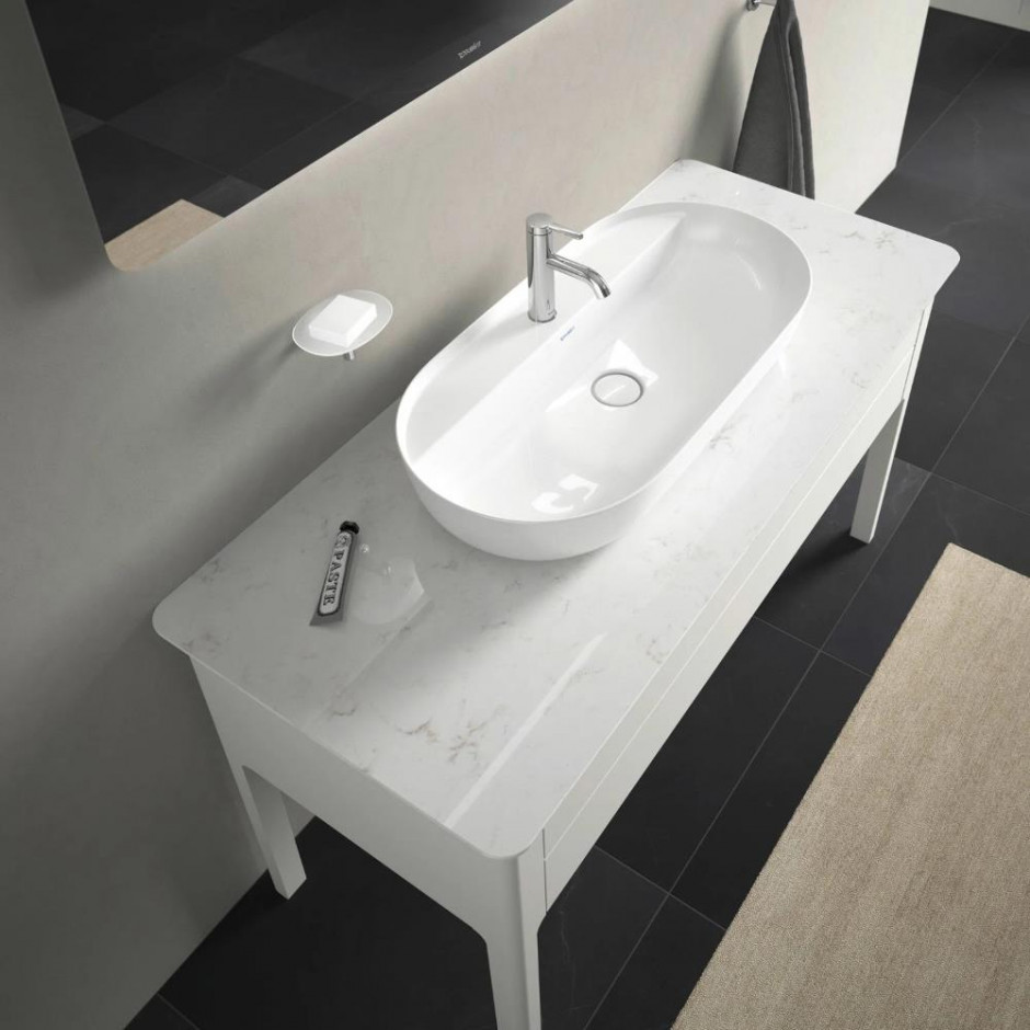 Duravit Luv Umywalka stawiana bez przelewu z półką na baterie 800 x 400 biała - 773591_O1