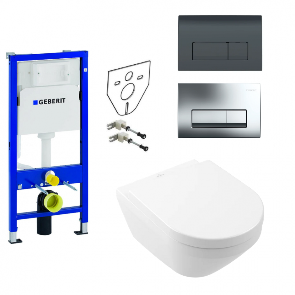 Geberit stelaż Villeroy & Boch Architectura Zestaw podtynkowy z miską WC wiszącą i deską w\o (111.170.00 + 4694CL01) biały