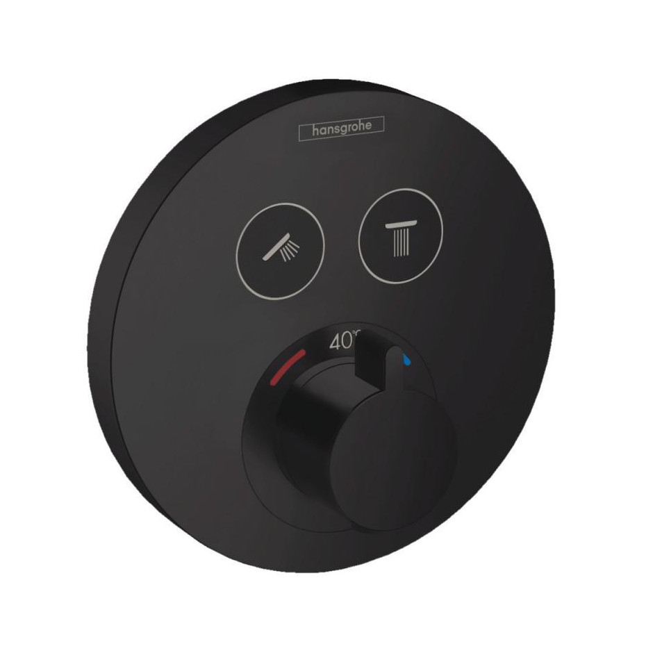 Hansgrohe ShowerSelect S Bateria wannowo-prysznicowa podtynkowa termostatyczna element zewnętrzny czarny matowy - 820816_O1