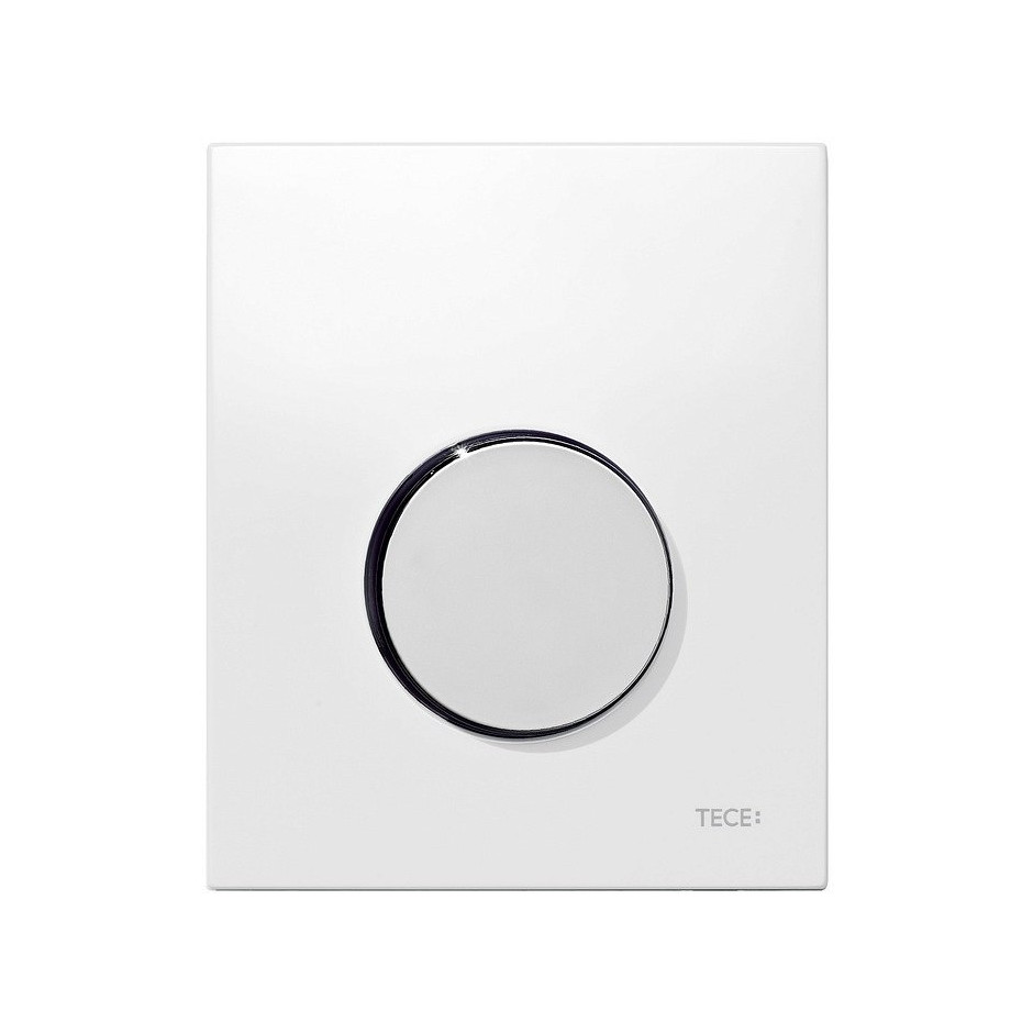 Tece Loop przycisk spłukujący z tworzywa do pisuaru, biały, przycisk chrom połysk