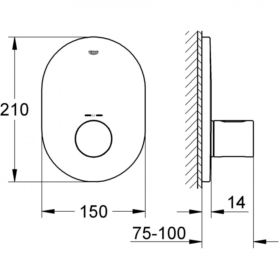 Grohe Grohtherm 3000 Cosmopolitan bateria podtynkowa termostat trim chrom - 18707_T1