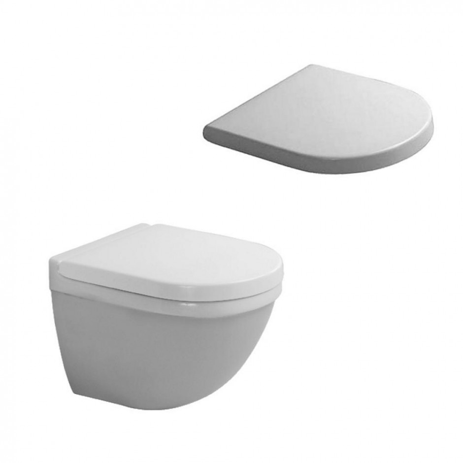 Duravit Starck 3 zestaw miska WC wisząca 48 cm biała z deską wolnoopadającą (2227090000+0063890000) - 458564_O1
