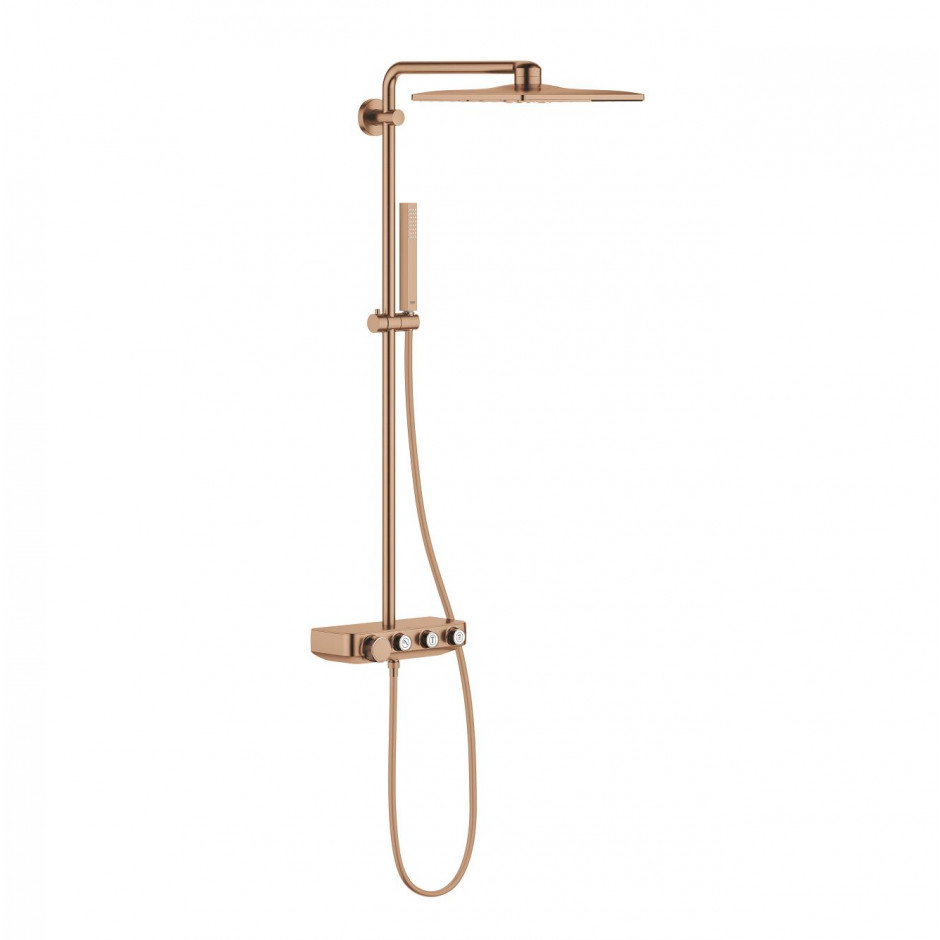 Grohe EUPHORIA SMARTCONTROL SYSTEM 310 CUBE DUO SYSTEM PRYSZNICOWY Z TERMOSTATEM DO MONTAŻU ŚCIENNEGO brushed warm sunset - 797974_O1