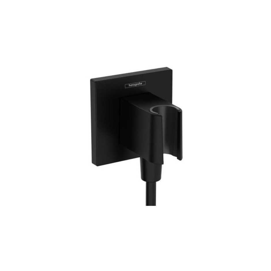 Hansgrohe FixFit E przyłącze węża z uchwytem prysznicowym czarny matowy - 858039_O1