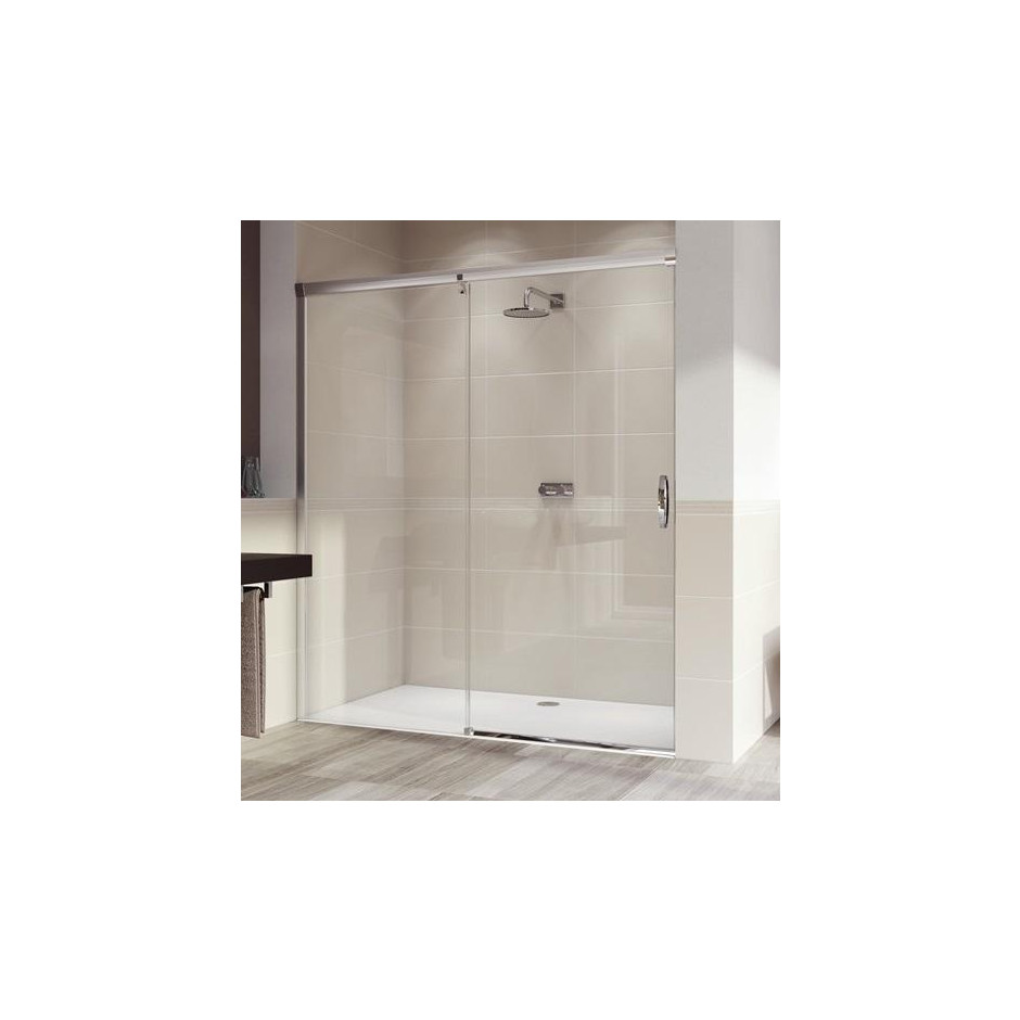 HUPPE AURA Elegance drzwi suwane lewe 100 x 200 cm 1-częściowe ze stałym segmentem chrom eloxal - 754655_O1