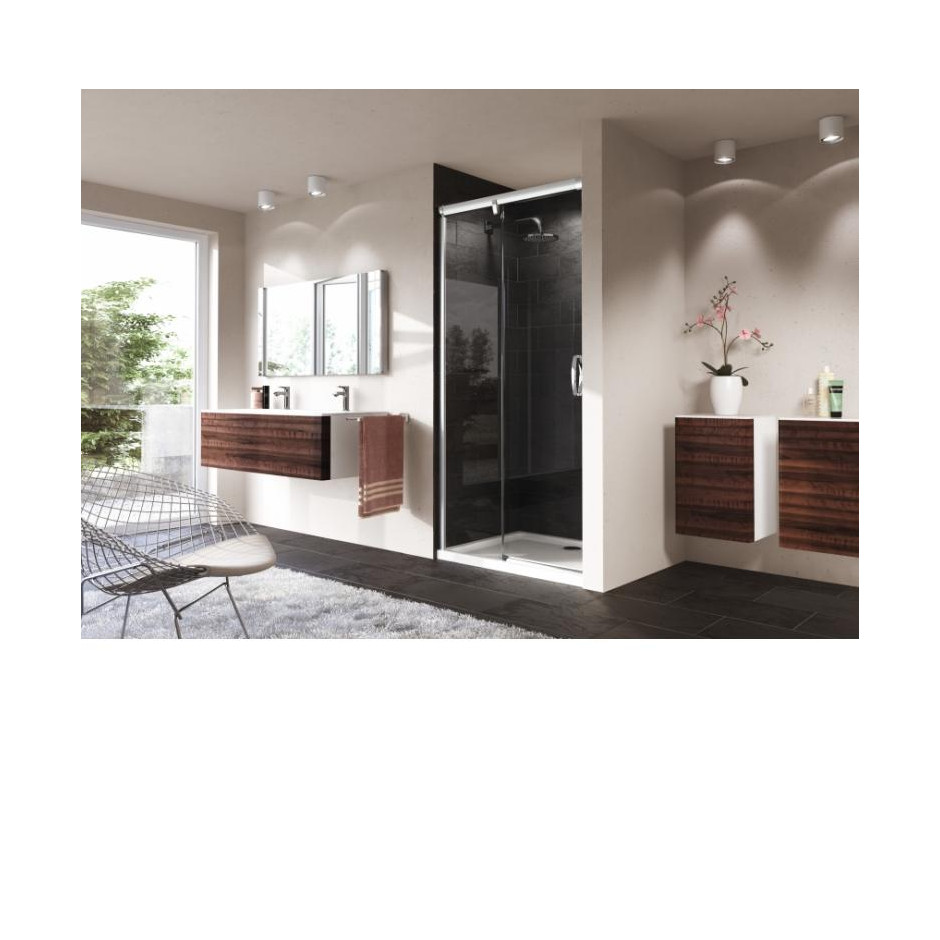 HUPPE AURA Elegance drzwi suwane lewe 140 x 200 cm 1-częściowe ze stałym segmentem biały /Soft-Open/Soft-Close - 756071_O1