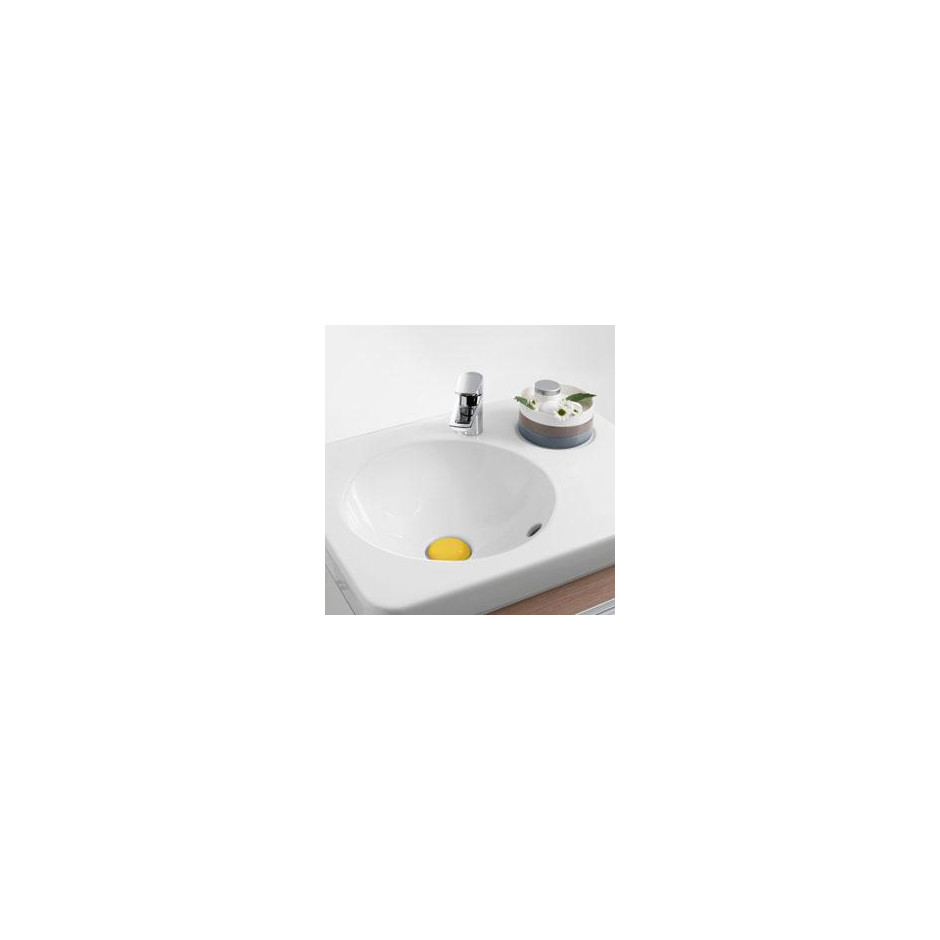 Villeroy & Boch Joyce Umywalka mała meblowa z otworem pod armaturę i dozownik mydła 650 x 490 mm, z powierzchnią na appsy, Star White Ceramicplus - A1