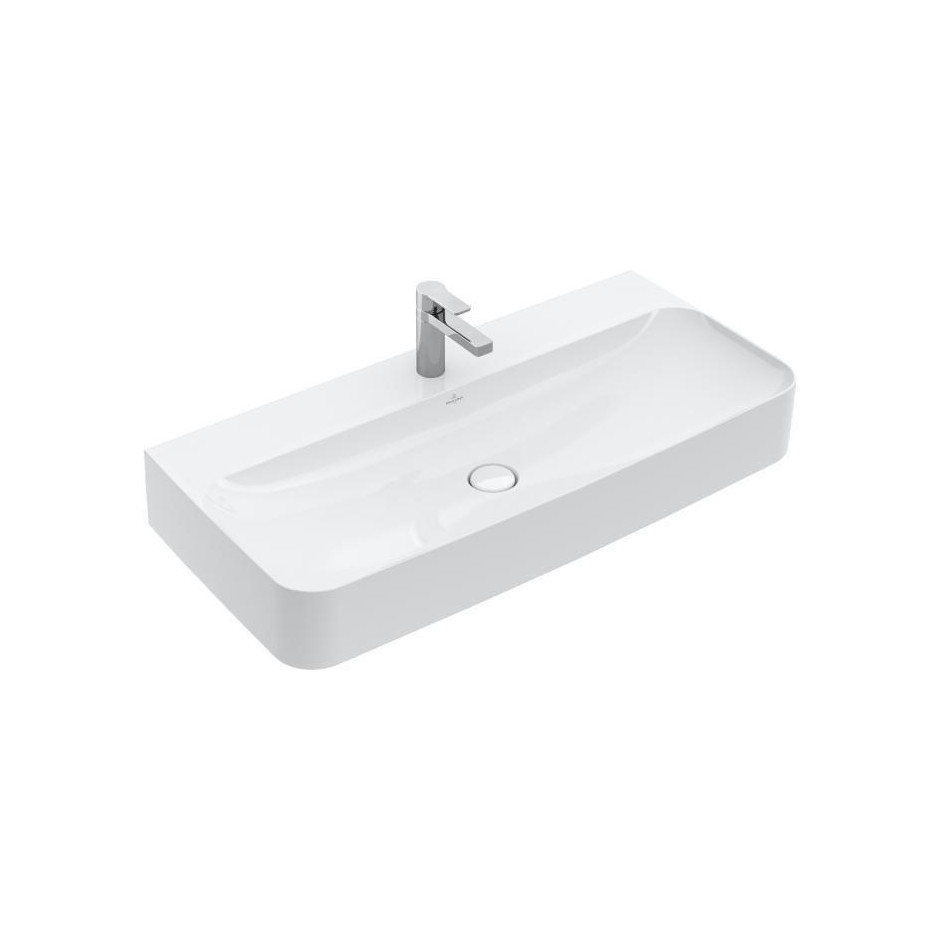 Villeroy & Boch Finion umywalka 100 cm prostokątna, 1/otw. możliwe 3/otw. bez przelewu, montaż ścienny - 739674_O1