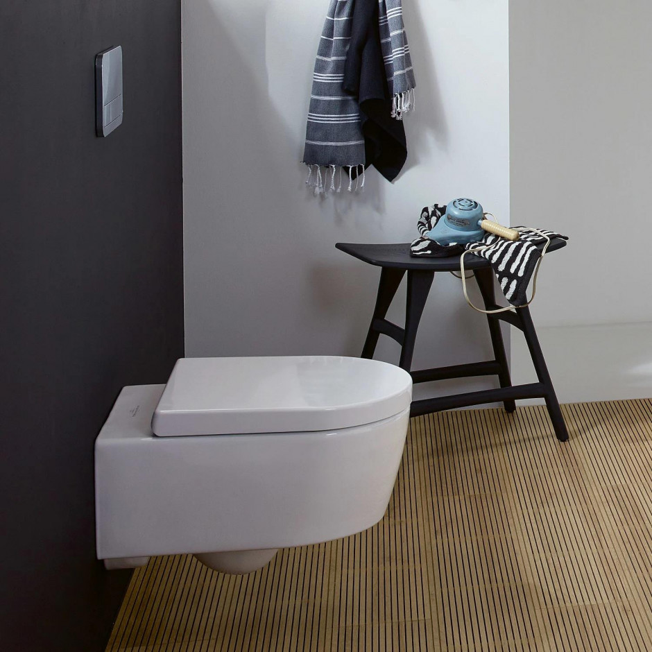 Villeroy & Boch Avento Zestaw miska Wc wisząca deska wolnoopadająca (5656R001+9M77C101) Biały - 688067_O1