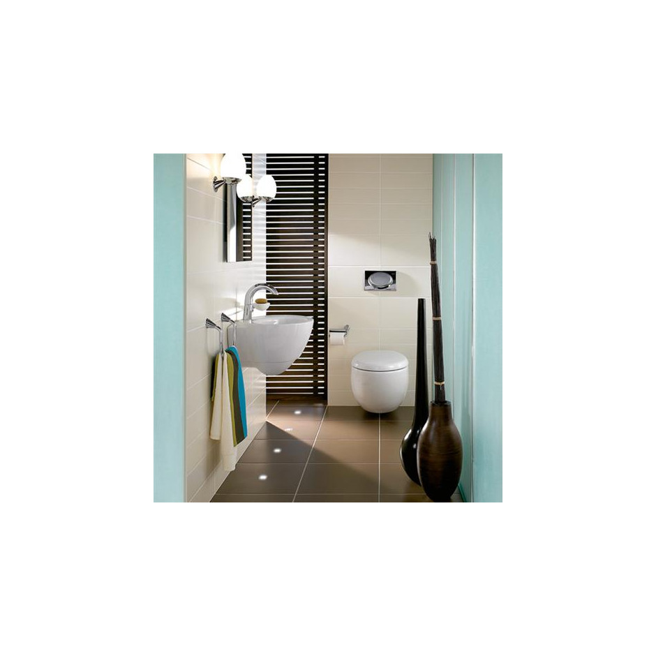 Villeroy & Boch Aveo miska WC stojąca lejowa, 410 x 560 mm, odplyw poziomy, do montazu blisko sciany, Star White Ceramicplus - O2