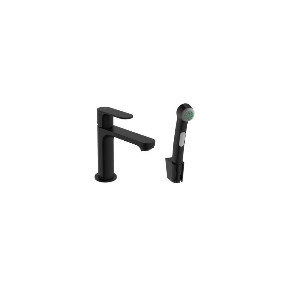 Hansgrohe Rebris S Jednouchwytowa bateria umywalkowa 110 z główką Bidette i wężem 160 cm bez kompletu odpływowego Czarny Matowy - 858795_O1