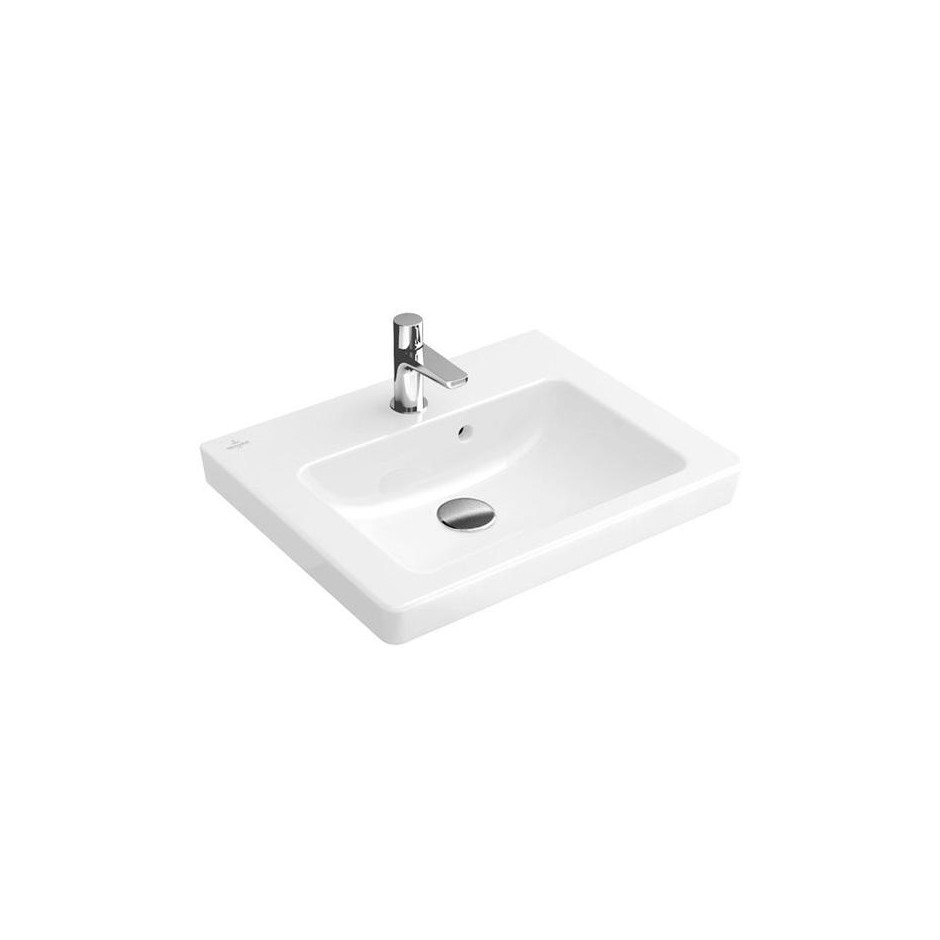 Villeroy & Boch Subway 2.0 Umywalka wpuszczana w blat z przelewem 50x40 Biała - 420243_O1