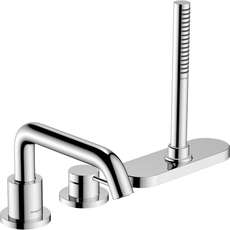 Hansgrohe Tecturis S 3-otworowa, jednouchwytowa bateria na brzeg wanny z sBox, element zewnętrzny Chrom - 896008_O1