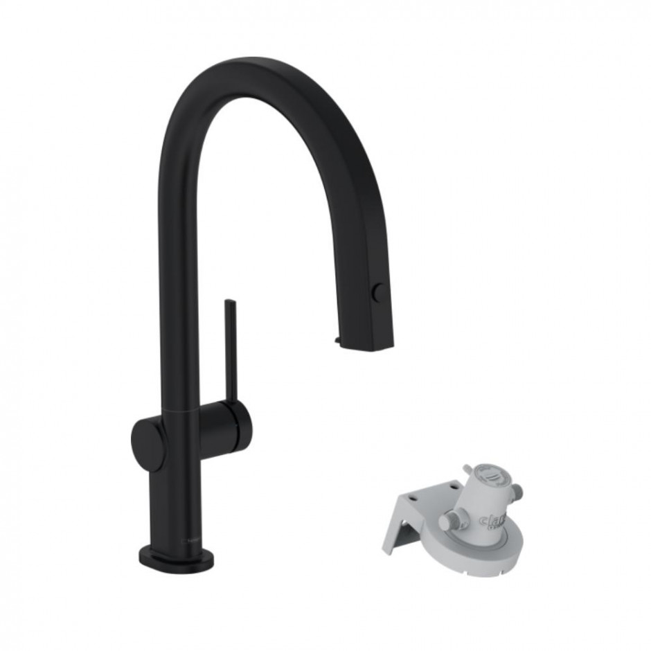 Hansgrohe Aqittura M91 FilterSystem 210 Bateria zlewozmywakowa, kuchenna z wyciąganą wylewką, sBox, M czarny matowy - 846310_O1