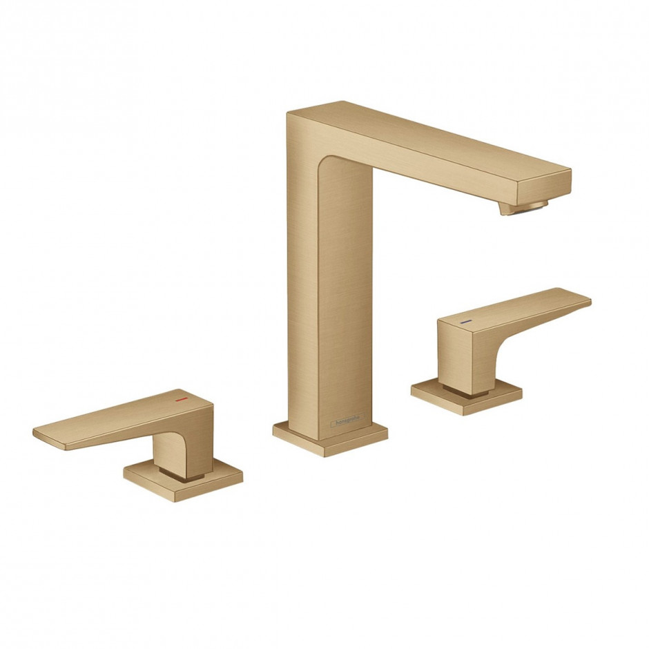 Hansgrohe Metropol 3-otwo. bateria umywalkowa 160 z kpl. odpływowym Push-Open uchwyty jednoramienne Brąz Szczotkowany