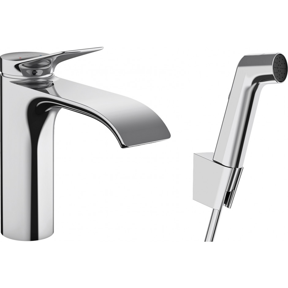 Hansgrohe Vivenis bateria umywalkowa z główką Bidette i wężem 160 cm Chrom