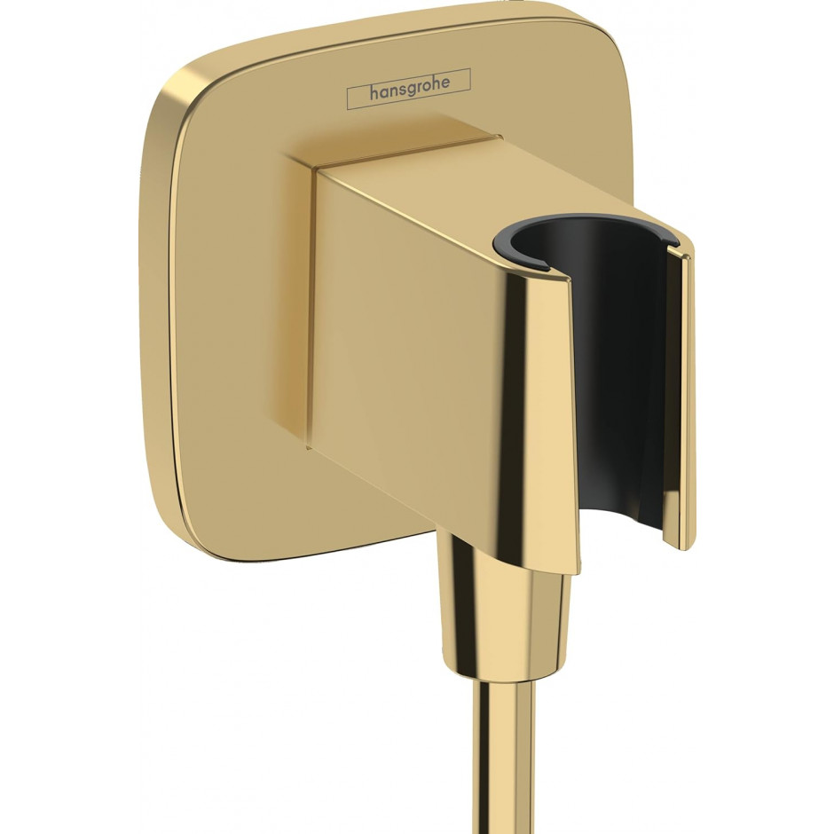 Hansgrohe FixFit Q przyłącze węża z uchwytem prysznicowym Złoty Optyczny Polerowany